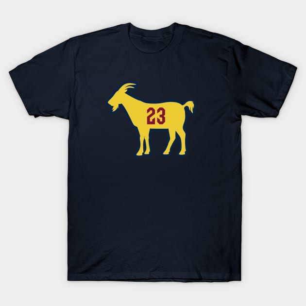 CLE GOAT - 23 - Navy T-Shirt by KFig21